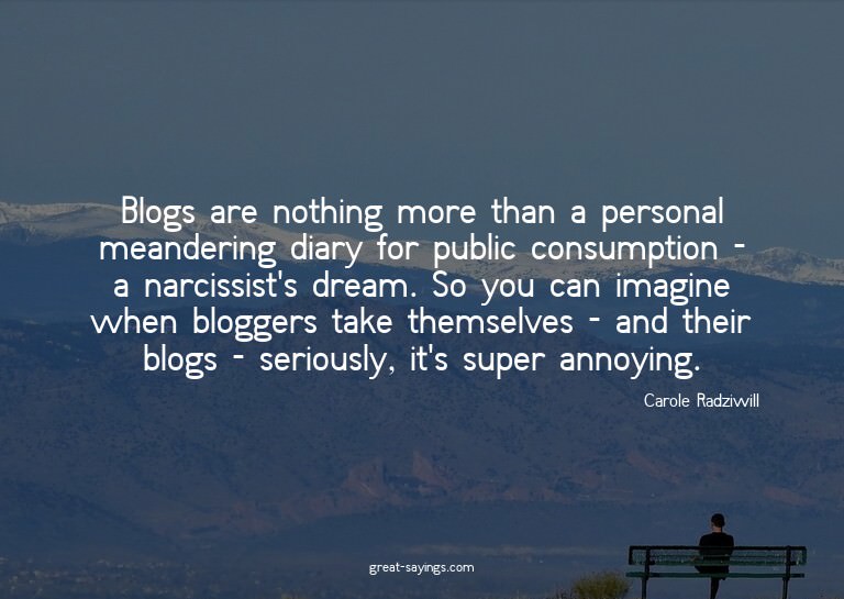 Blogs are nothing more than a personal meandering diary