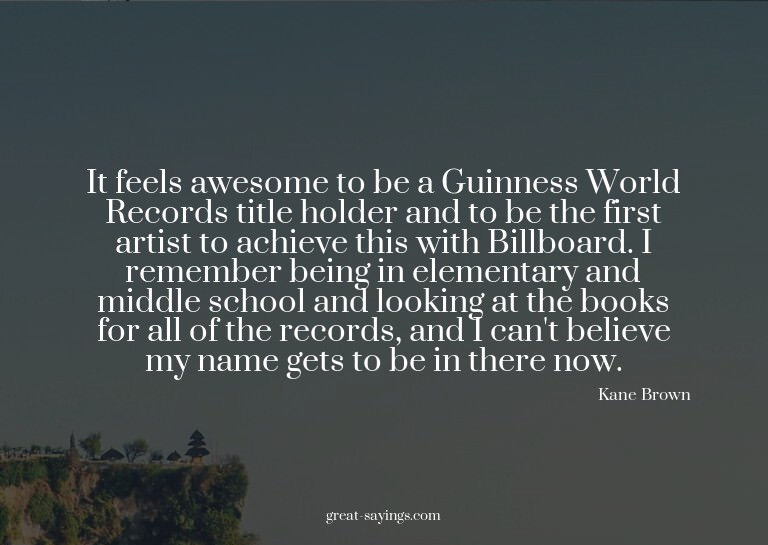 It feels awesome to be a Guinness World Records title h