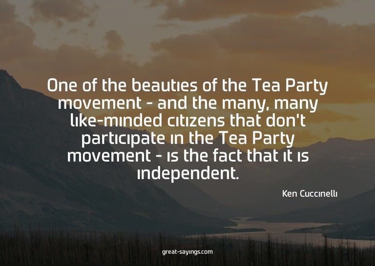 One of the beauties of the Tea Party movement - and the