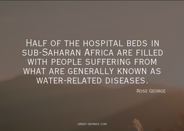 Half of the hospital beds in sub-Saharan Africa are fil