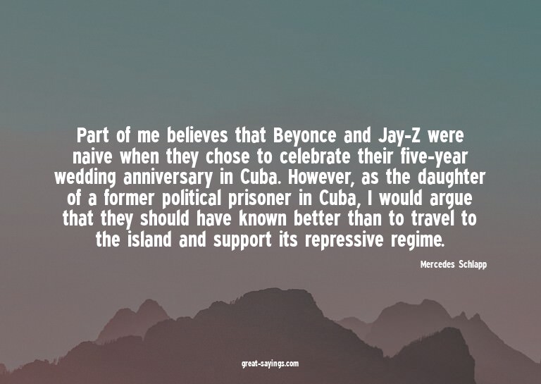 Part of me believes that Beyonce and Jay-Z were naive w