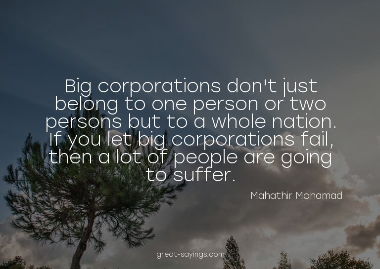 Big corporations don't just belong to one person or two