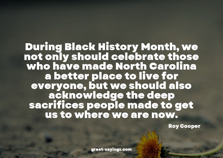 During Black History Month, we not only should celebrat