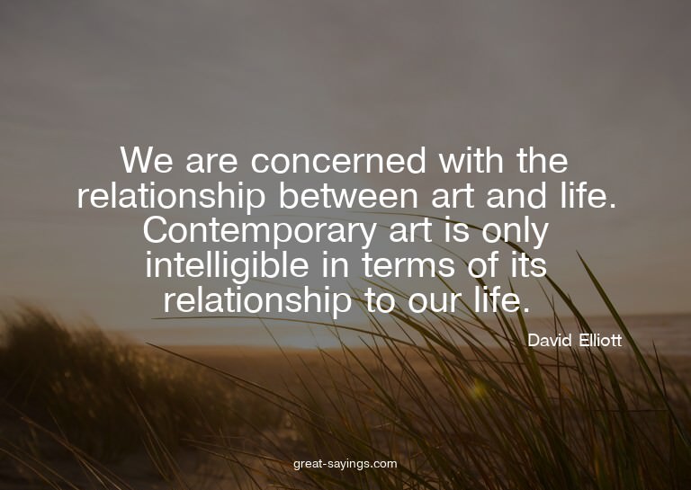 We are concerned with the relationship between art and