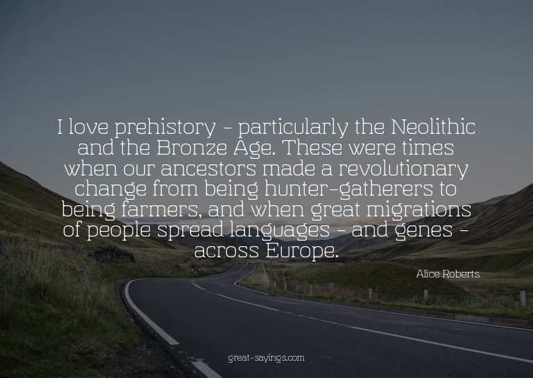 I love prehistory - particularly the Neolithic and the