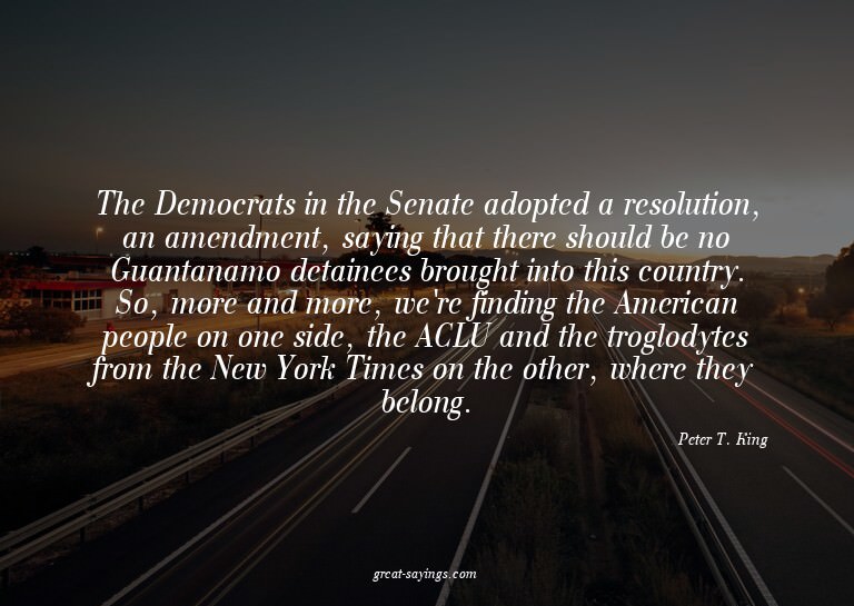The Democrats in the Senate adopted a resolution, an am