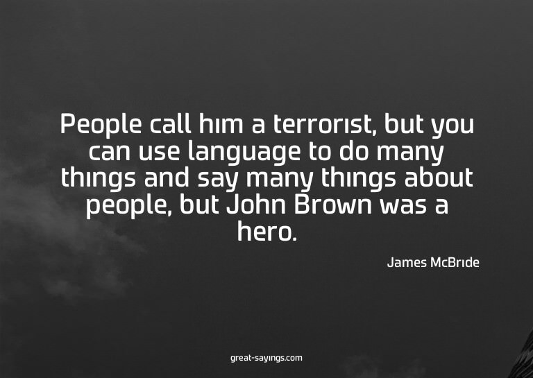 People call him a terrorist, but you can use language t