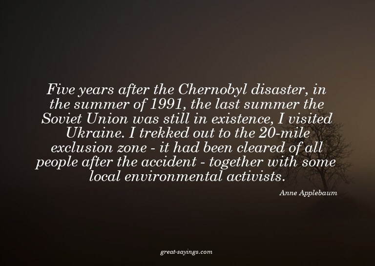 Five years after the Chernobyl disaster, in the summer