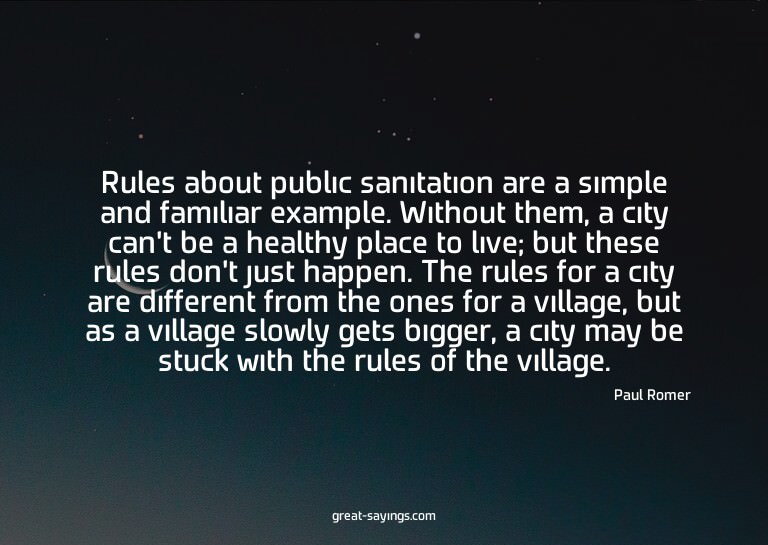 Rules about public sanitation are a simple and familiar