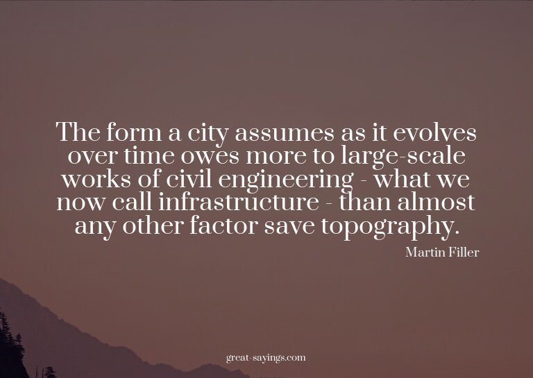 The form a city assumes as it evolves over time owes mo