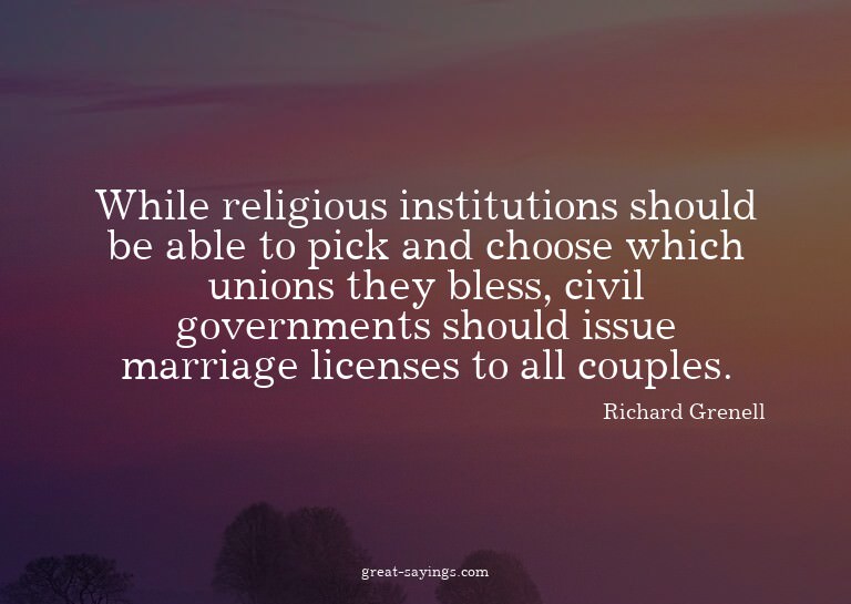 While religious institutions should be able to pick and