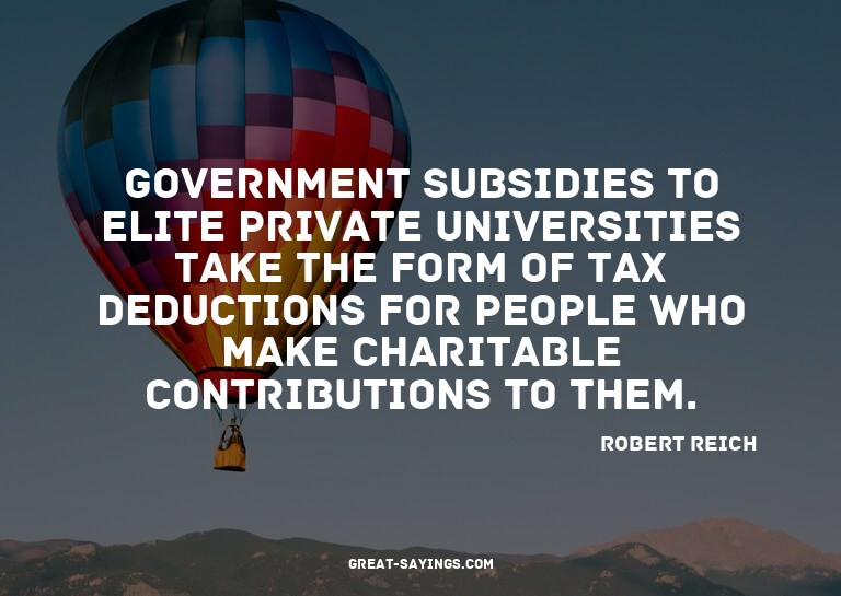 Government subsidies to elite private universities take