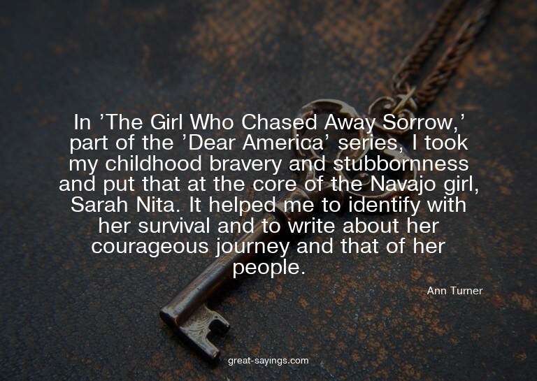 In 'The Girl Who Chased Away Sorrow,' part of the 'Dear