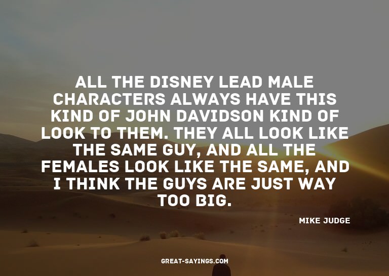 All the Disney lead male characters always have this ki