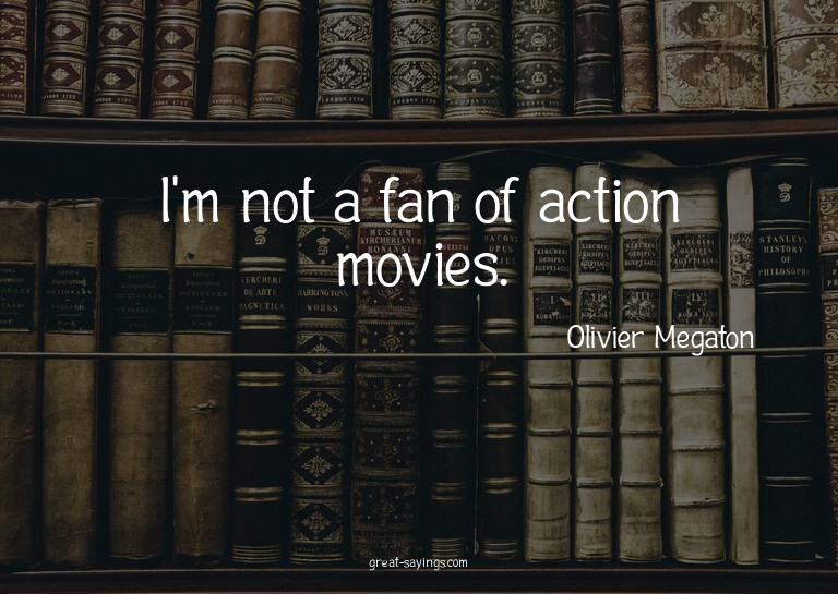 I'm not a fan of action movies.

