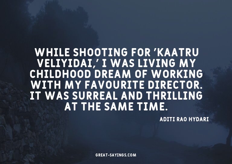 While shooting for 'Kaatru Veliyidai,' I was living my
