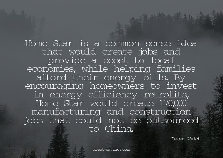 Home Star is a common sense idea that would create jobs