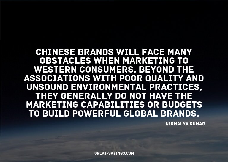 Chinese brands will face many obstacles when marketing