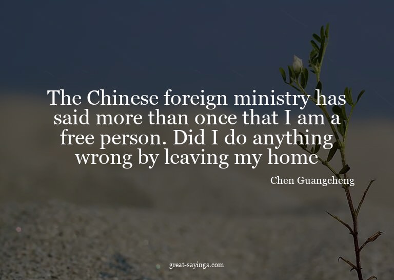 The Chinese foreign ministry has said more than once th