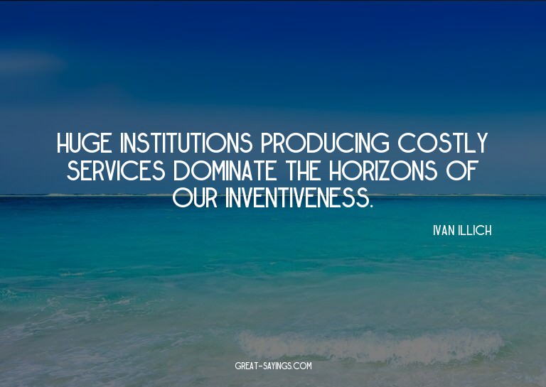 Huge institutions producing costly services dominate th