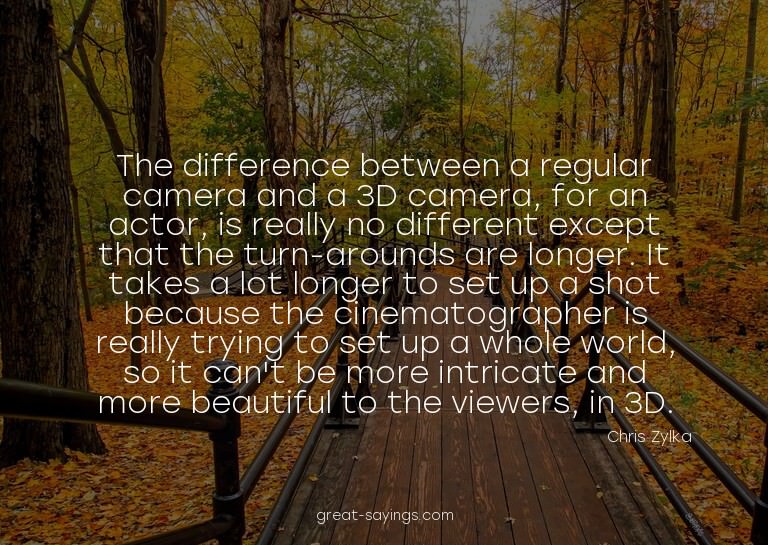 The difference between a regular camera and a 3D camera