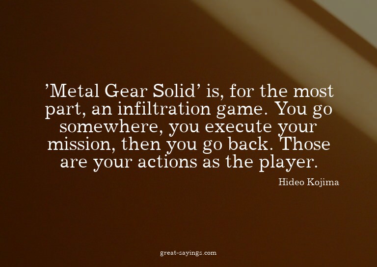 'Metal Gear Solid' is, for the most part, an infiltrati