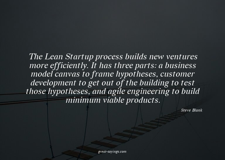 The Lean Startup process builds new ventures more effic