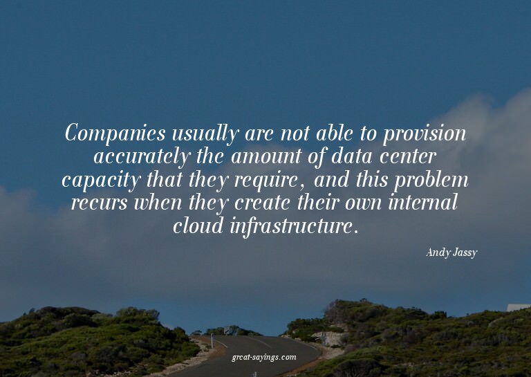 Companies usually are not able to provision accurately