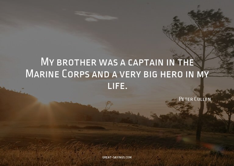 My brother was a captain in the Marine Corps and a very