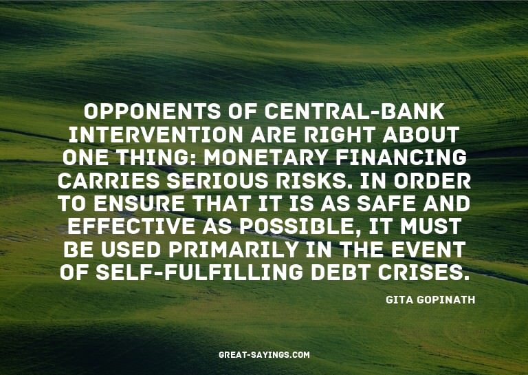 Opponents of central-bank intervention are right about