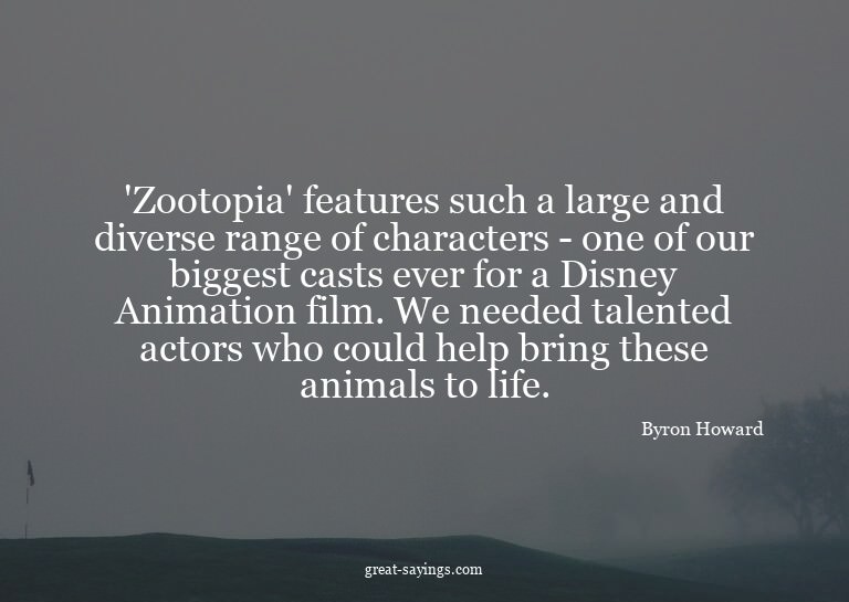 'Zootopia' features such a large and diverse range of c