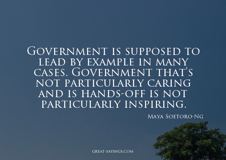 Government is supposed to lead by example in many cases