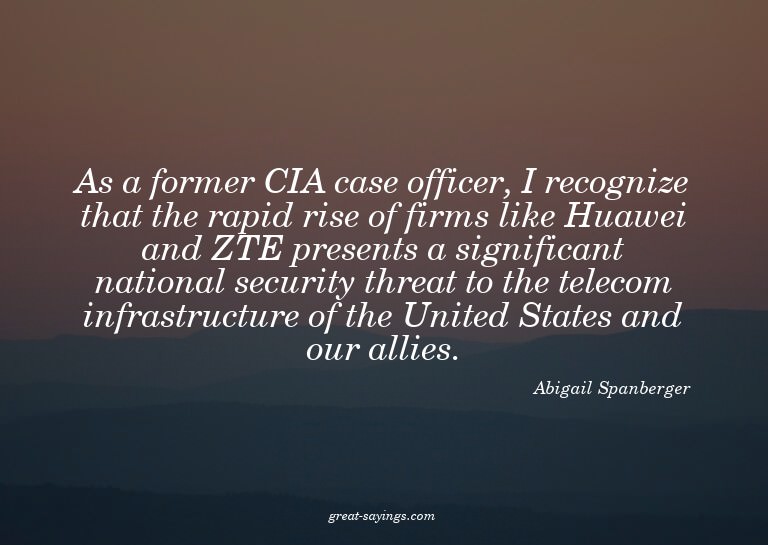 As a former CIA case officer, I recognize that the rapi