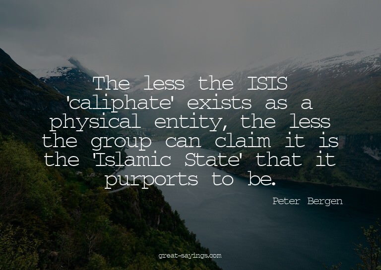 The less the ISIS 'caliphate' exists as a physical enti