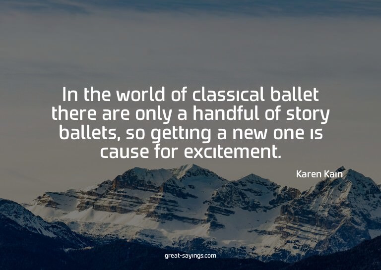 In the world of classical ballet there are only a handf