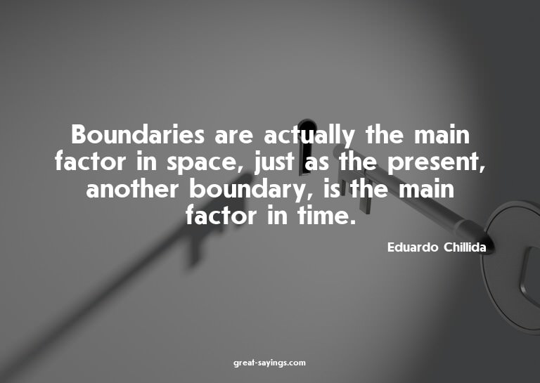 Boundaries are actually the main factor in space, just