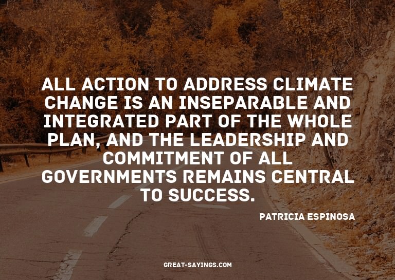 All action to address climate change is an inseparable