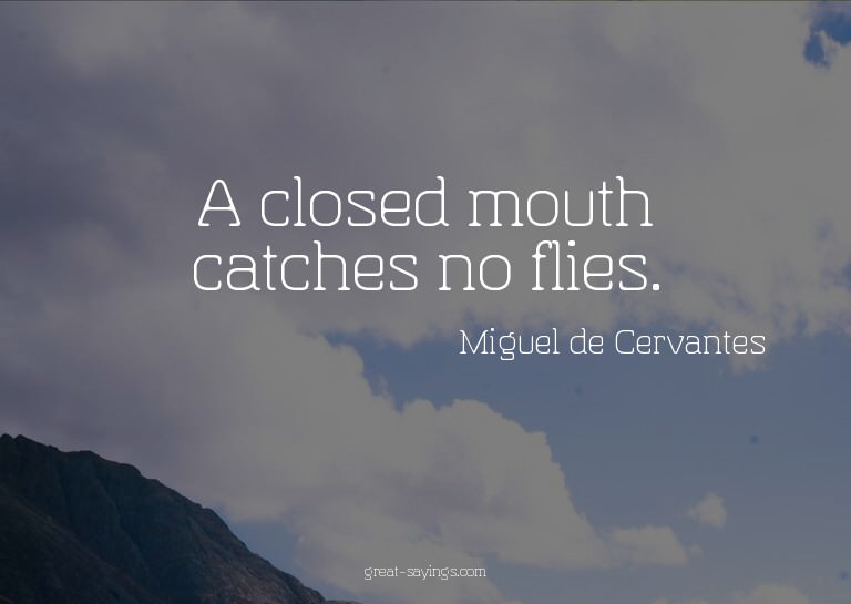 A closed mouth catches no flies.

