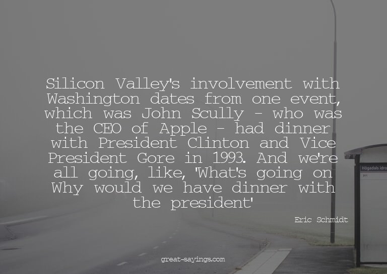 Silicon Valley's involvement with Washington dates from