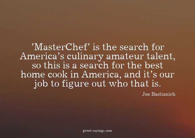 'MasterChef' is the search for America's culinary amate