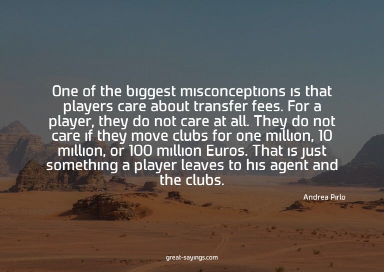One of the biggest misconceptions is that players care