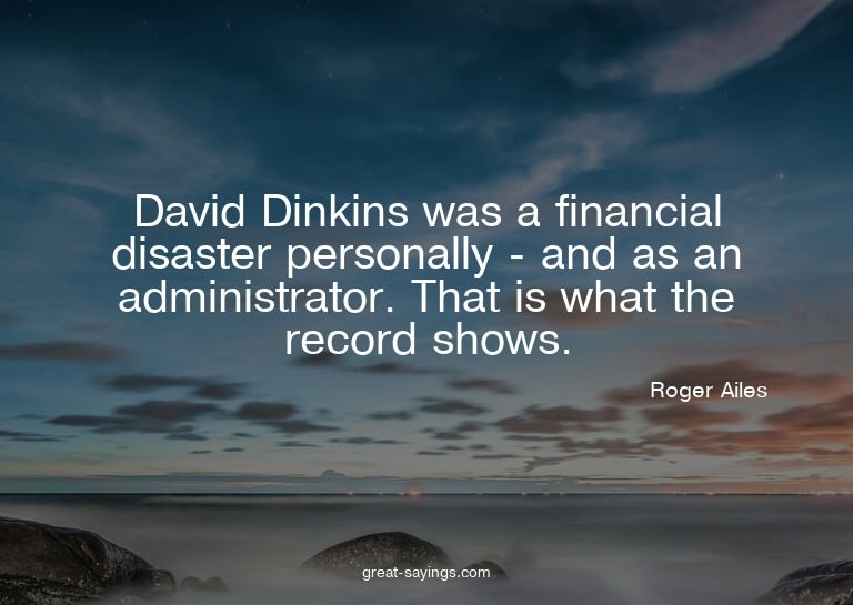 David Dinkins was a financial disaster personally - and