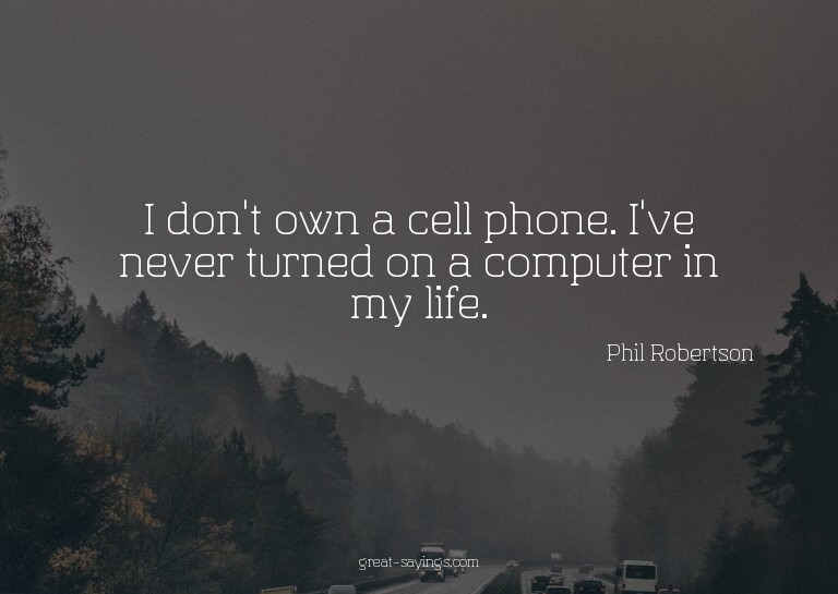 I don't own a cell phone. I've never turned on a comput