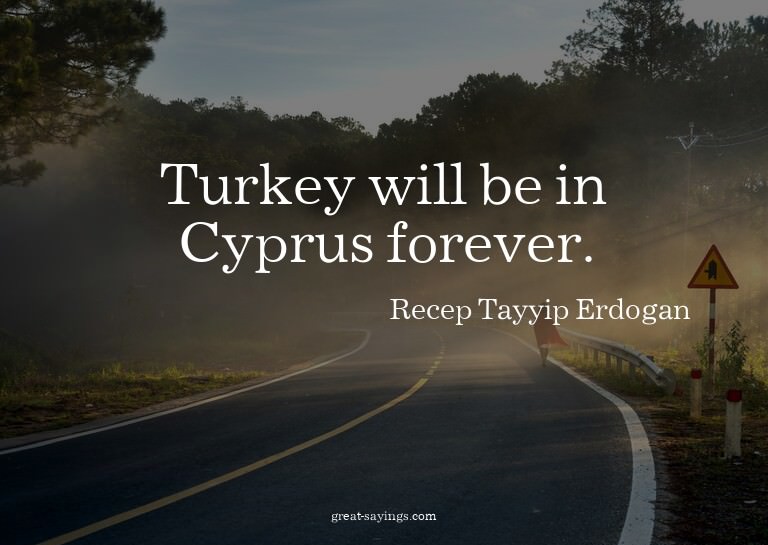 Turkey will be in Cyprus forever.

