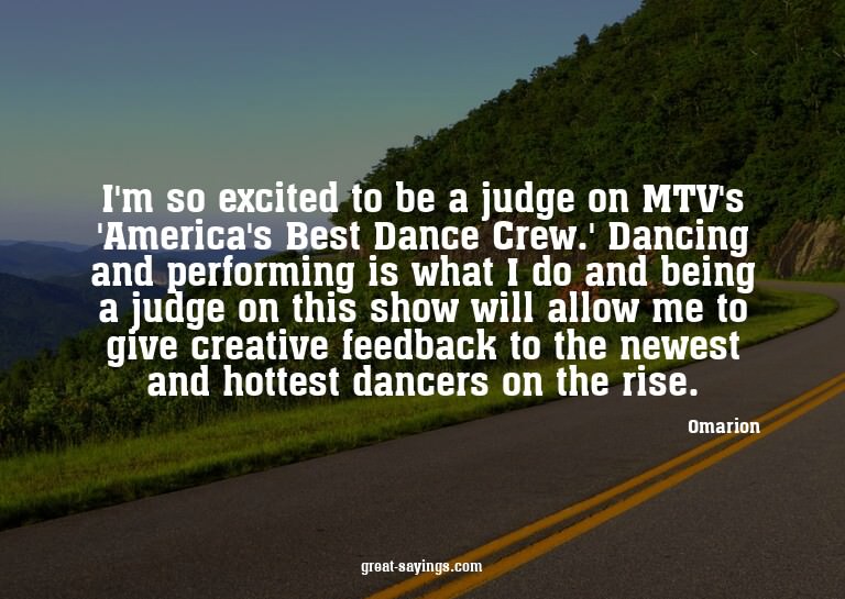 I'm so excited to be a judge on MTV's 'America's Best D