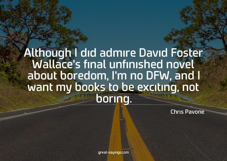 Although I did admire David Foster Wallace's final unfi