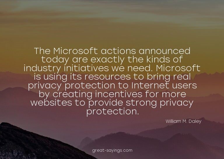The Microsoft actions announced today are exactly the k