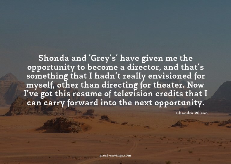 Shonda and 'Grey's' have given me the opportunity to be
