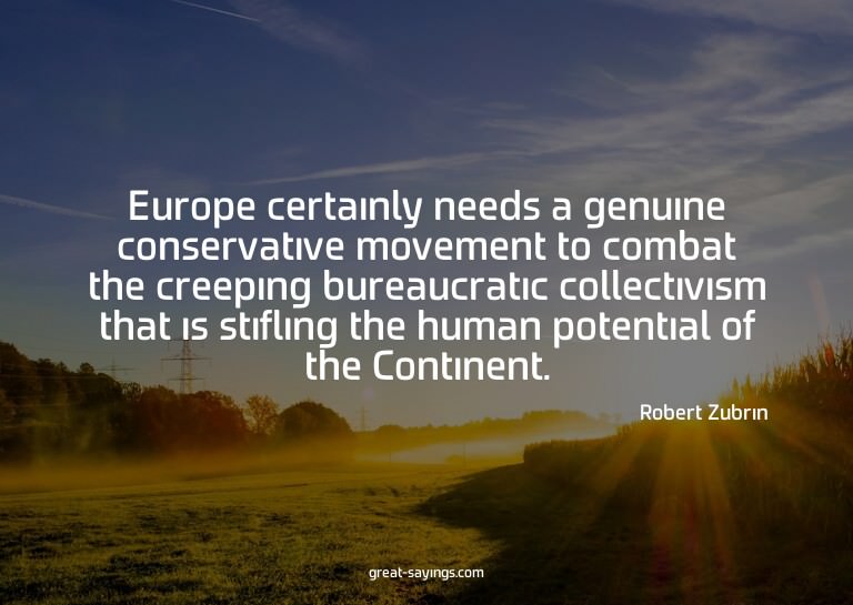 Europe certainly needs a genuine conservative movement