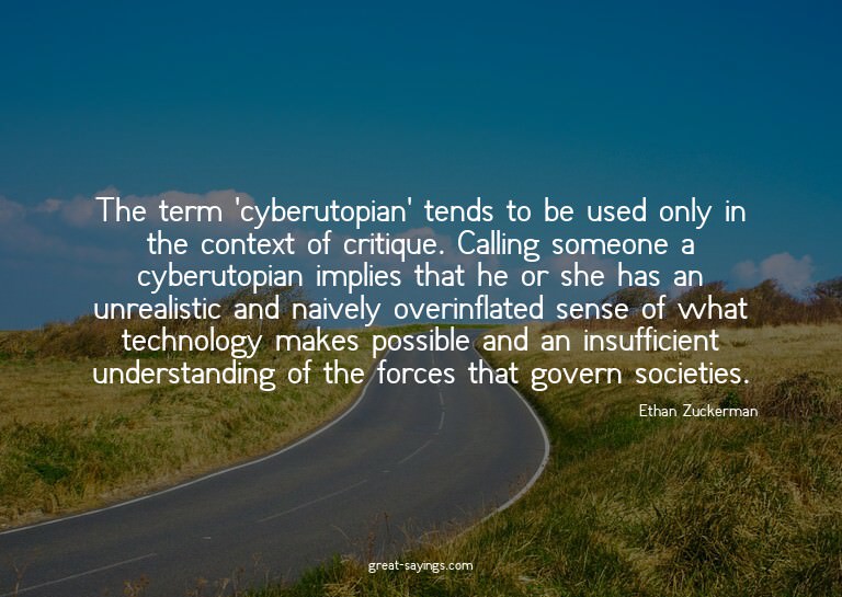 The term 'cyberutopian' tends to be used only in the co